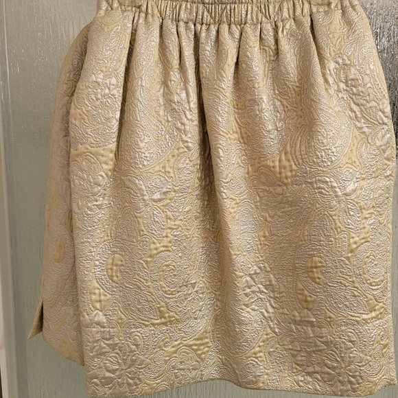 ST JOHN COUTURE FLORAL SILVER AND GOLD SILK BROCADE SUIT - Picture 10 of 10